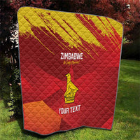 Custom Zimbabwe Cricket Quilt Go Lady Chevrons Grunge Style - Wonder Print Shop