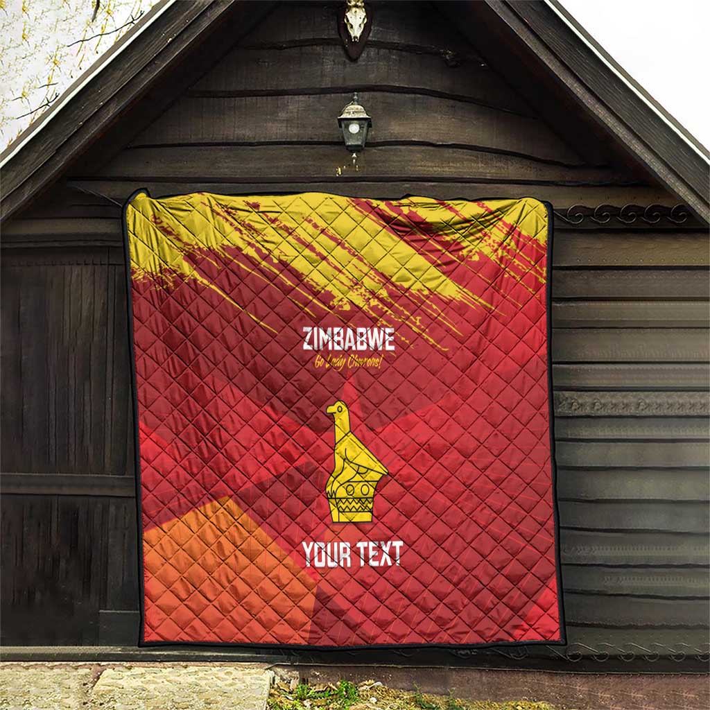 Custom Zimbabwe Cricket Quilt Go Lady Chevrons Grunge Style - Wonder Print Shop