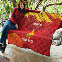 Custom Zimbabwe Cricket Quilt Go Lady Chevrons Grunge Style - Wonder Print Shop