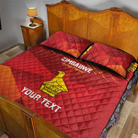 Custom Zimbabwe Cricket Quilt Bed Set Go Lady Chevrons Grunge Style - Wonder Print Shop