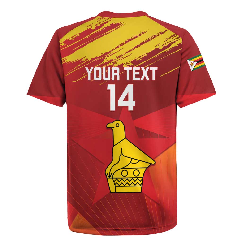 Custom Zimbabwe Cricket Rugby Jersey Go Lady Chevrons Grunge Style - Wonder Print Shop