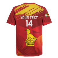 Custom Zimbabwe Cricket Rugby Jersey Go Lady Chevrons Grunge Style - Wonder Print Shop
