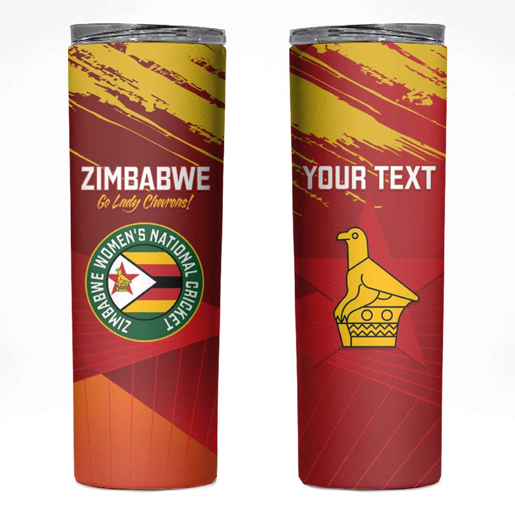 Custom Zimbabwe Cricket Skinny Tumbler Go Lady Chevrons Grunge Style - Wonder Print Shop