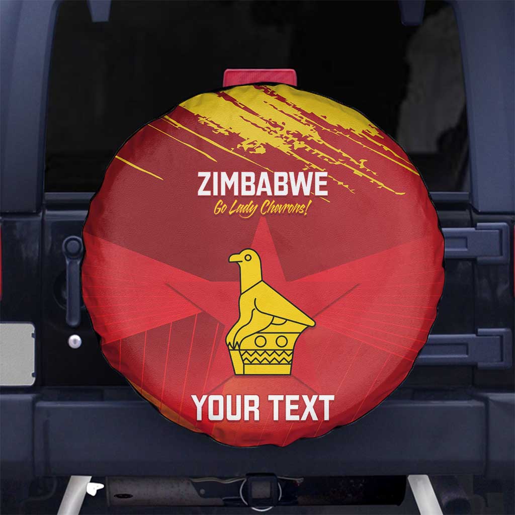 Custom Zimbabwe Cricket Spare Tire Cover Go Lady Chevrons Grunge Style - Wonder Print Shop