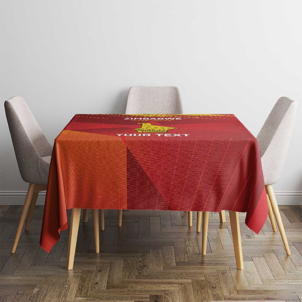 Custom Zimbabwe Cricket Tablecloth Go Lady Chevrons Grunge Style - Wonder Print Shop