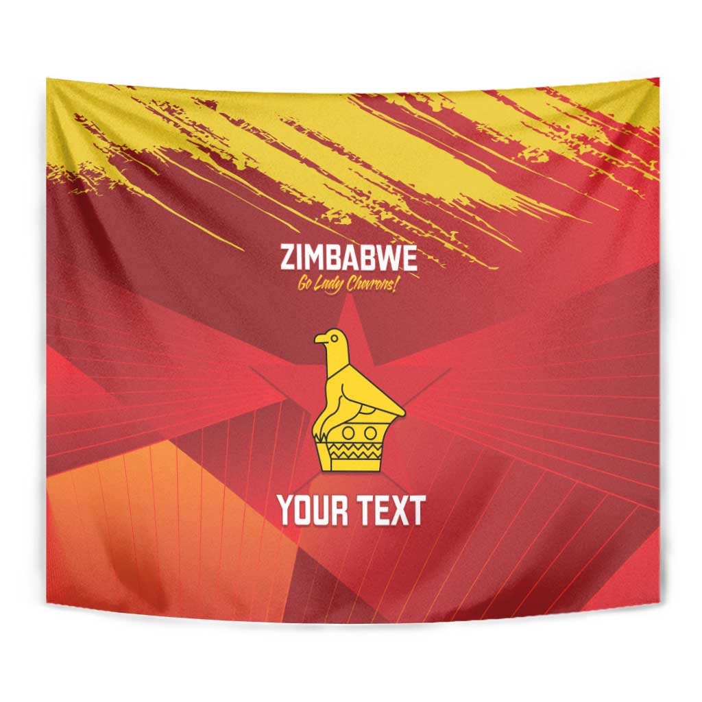 Custom Zimbabwe Cricket Tapestry Go Lady Chevrons Grunge Style - Wonder Print Shop