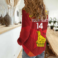 Custom Zimbabwe Cricket Women Casual Shirt Go Lady Chevrons Grunge Style - Wonder Print Shop