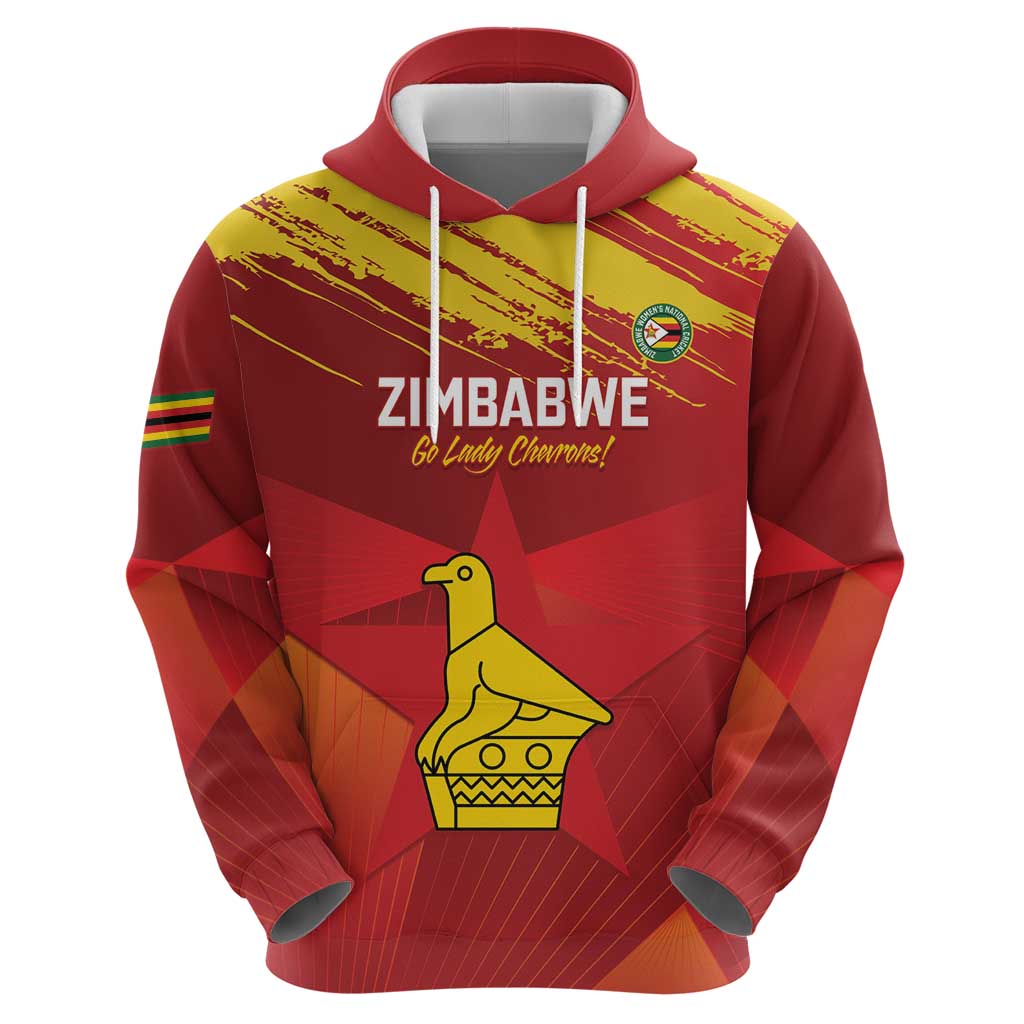 Custom Zimbabwe Cricket Zip Hoodie Go Lady Chevrons Grunge Style - Wonder Print Shop