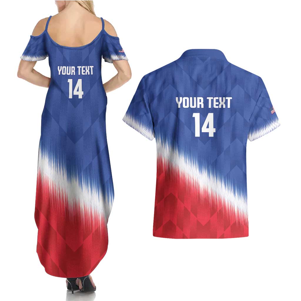 Custom United States Soccer Couples Matching Summer Maxi Dress and Hawaiian Shirt 2025 Go USA Sporty Style - Wonder Print Shop