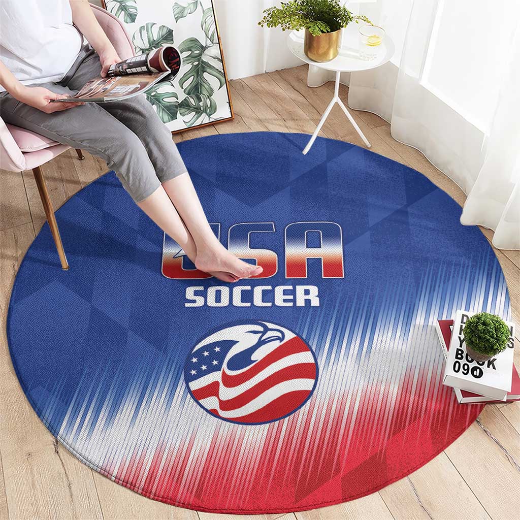 United States Soccer Round Carpet 2025 Go USA Sporty Style
