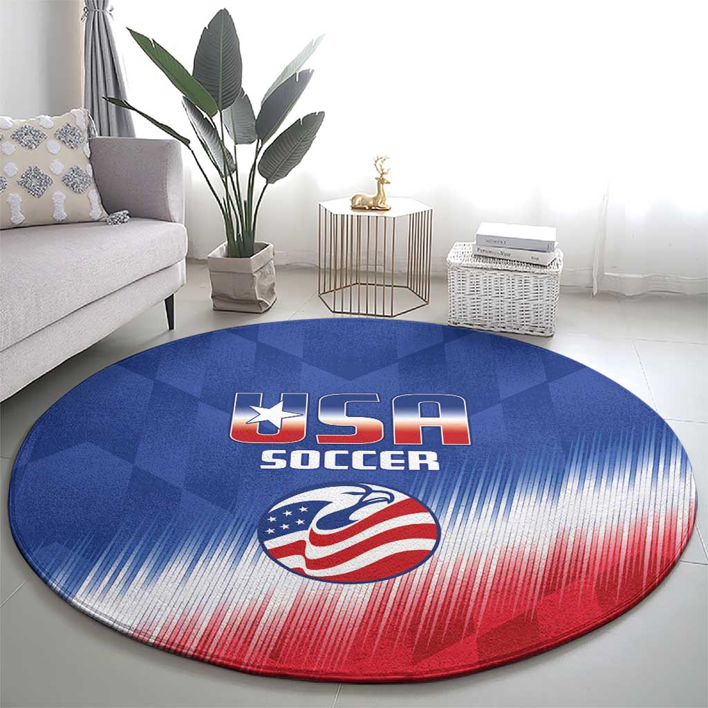 United States Soccer Round Carpet 2025 Go USA Sporty Style