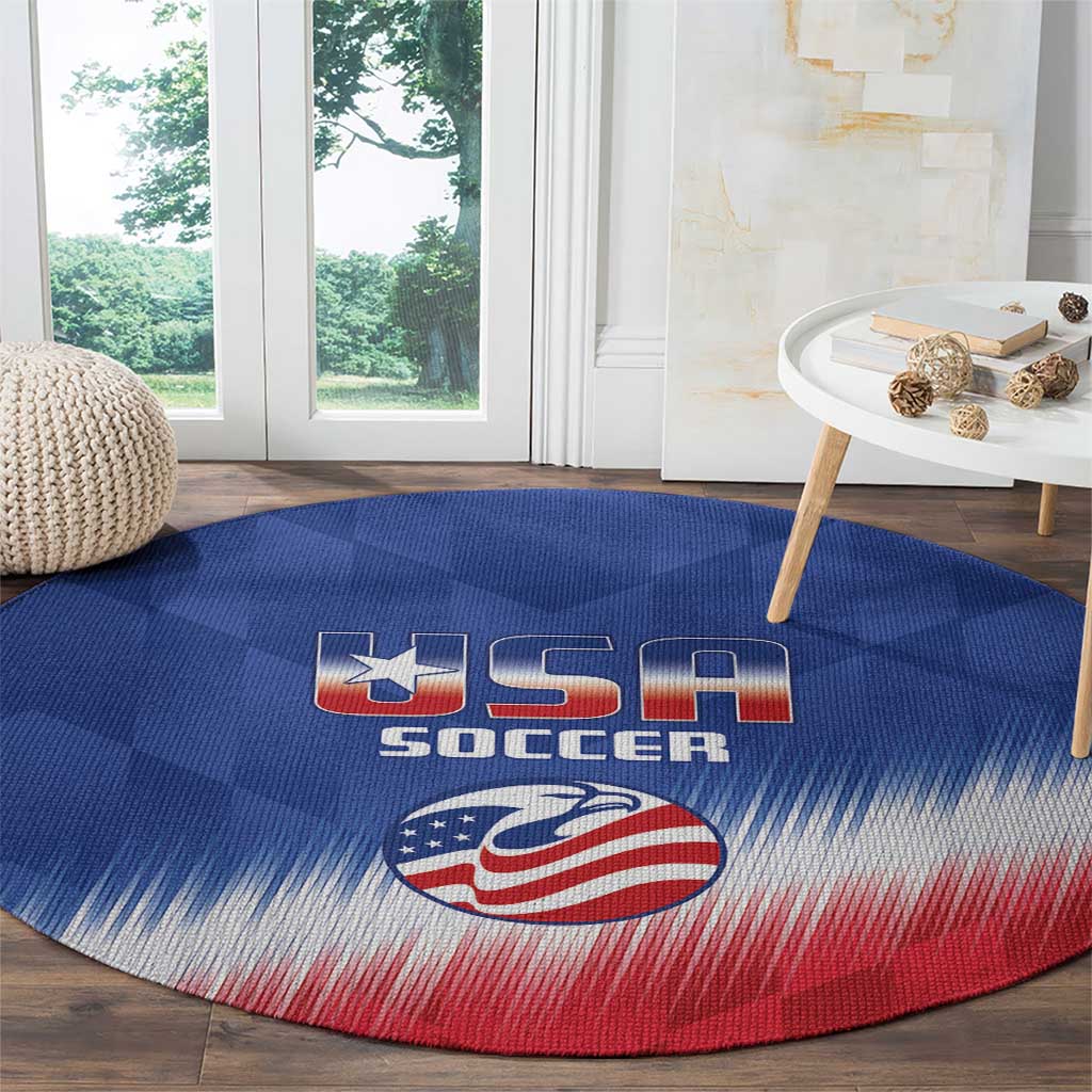 United States Soccer Round Carpet 2025 Go USA Sporty Style