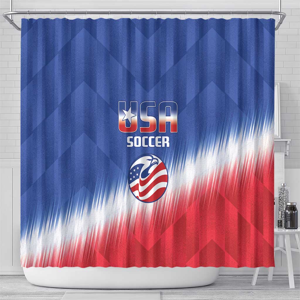 United States Soccer Shower Curtain 2025 Go USA Sporty Style