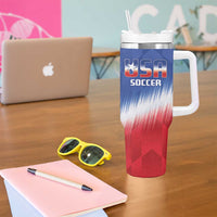 Custom United States Soccer Tumbler With Handle 2025 Go USA Sporty Style - Wonder Print Shop