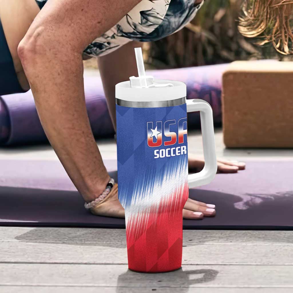Custom United States Soccer Tumbler With Handle 2025 Go USA Sporty Style - Wonder Print Shop