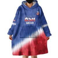 Custom United States Soccer Wearable Blanket Hoodie 2025 Go USA Sporty Style - Wonder Print Shop