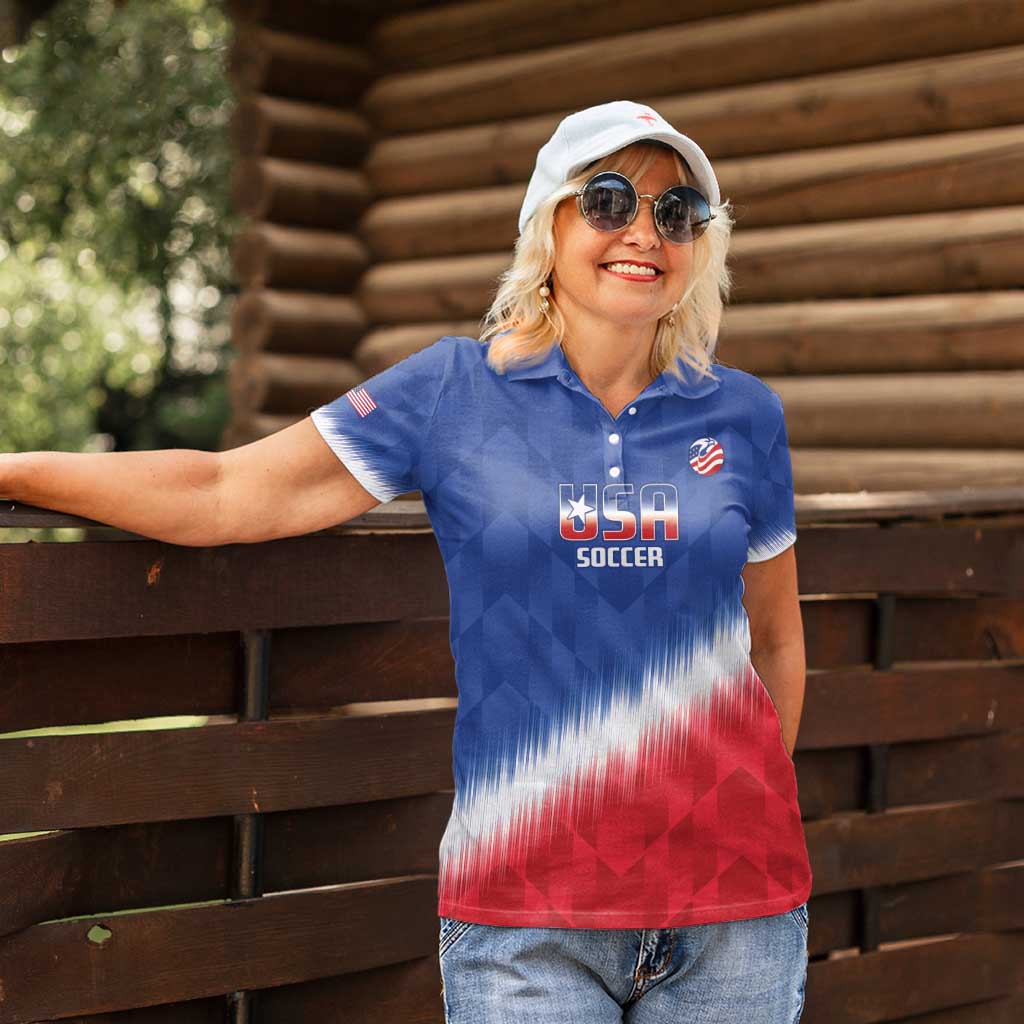 Custom United States Soccer Women Polo Shirt 2025 Go USA Sporty Style - Wonder Print Shop