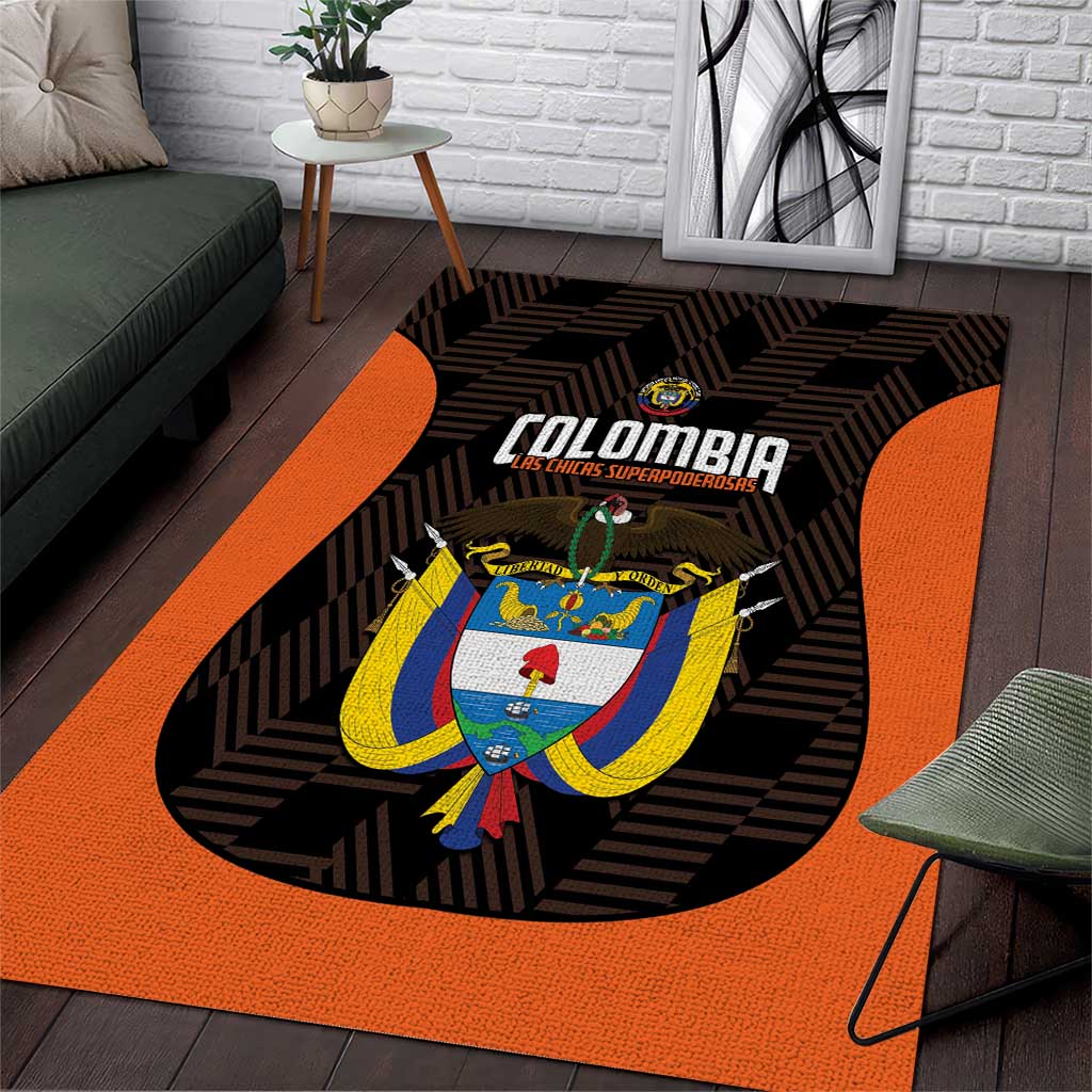 Colombia Football Area Rug 2025 Las Chicas Superpoderosas - Black Version - Wonder Print Shop