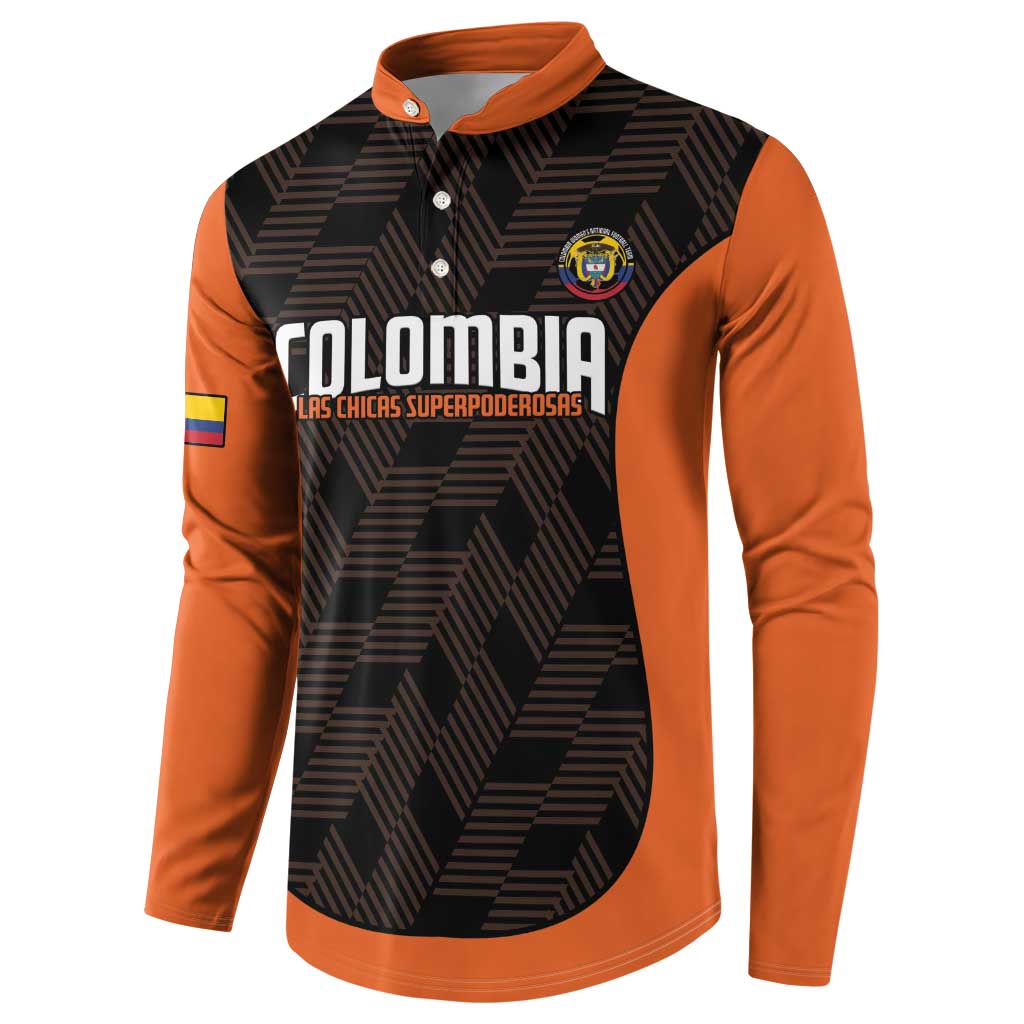 Custom Colombia Football Button Sweatshirt 2025 Las Chicas Superpoderosas - Black Version - Wonder Print Shop