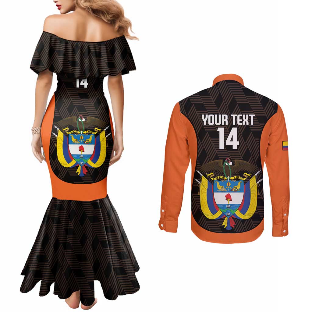 Custom Colombia Football Couples Matching Mermaid Dress and Long Sleeve Button Shirt 2025 Las Chicas Superpoderosas - Black Version