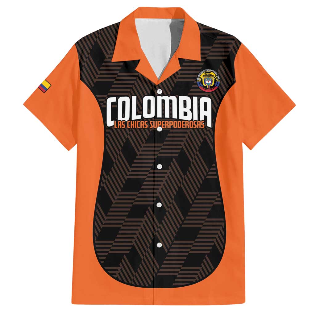 Custom Colombia Football Family Matching Off Shoulder Maxi Dress and Hawaiian Shirt 2025 Las Chicas Superpoderosas - Black Version - Wonder Print Shop
