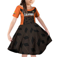 Custom Colombia Football Family Matching Off Shoulder Short Dress and Hawaiian Shirt 2025 Las Chicas Superpoderosas - Black Version - Wonder Print Shop