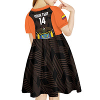 Custom Colombia Football Kid Short Sleeve Dress 2025 Las Chicas Superpoderosas - Black Version - Wonder Print Shop