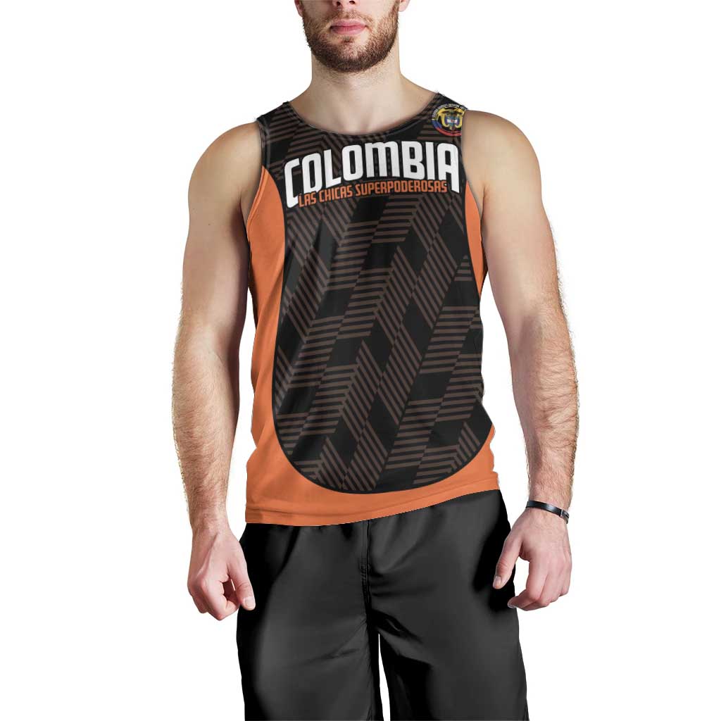 Custom Colombia Football Men Tank Top 2025 Las Chicas Superpoderosas - Black Version - Wonder Print Shop