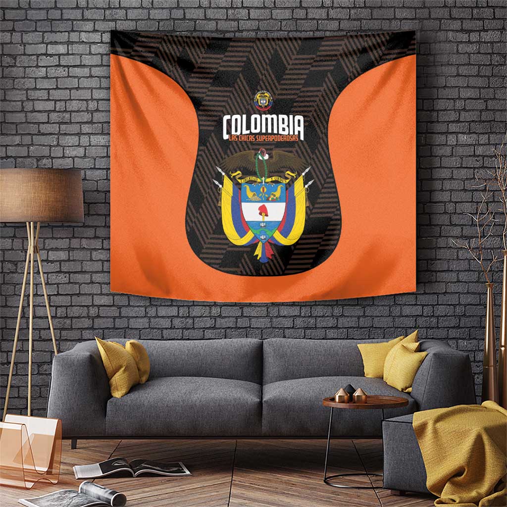 Colombia Football Tapestry 2025 Las Chicas Superpoderosas - Black Version - Wonder Print Shop
