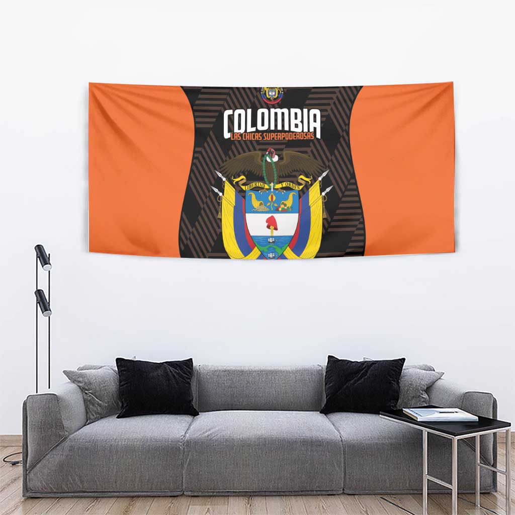 Colombia Football Tapestry 2025 Las Chicas Superpoderosas - Black Version - Wonder Print Shop