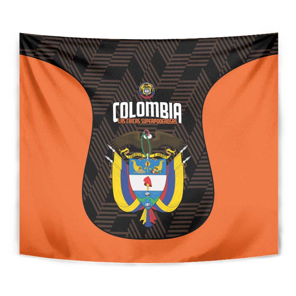 Colombia Football Tapestry 2025 Las Chicas Superpoderosas - Black Version - Wonder Print Shop