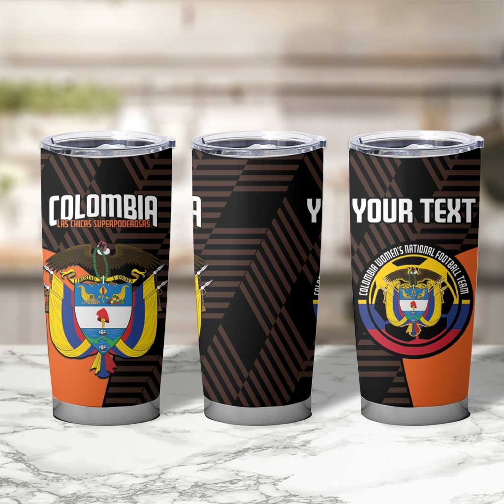 Custom Colombia Football Tumbler Cup 2025 Las Chicas Superpoderosas - Black Version - Wonder Print Shop