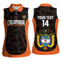 Custom Colombia Football Women Sleeveless Polo Shirt 2025 Las Chicas Superpoderosas - Black Version - Wonder Print Shop