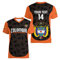 Custom Colombia Football Women V-Neck T-Shirt 2025 Las Chicas Superpoderosas - Black Version - Wonder Print Shop