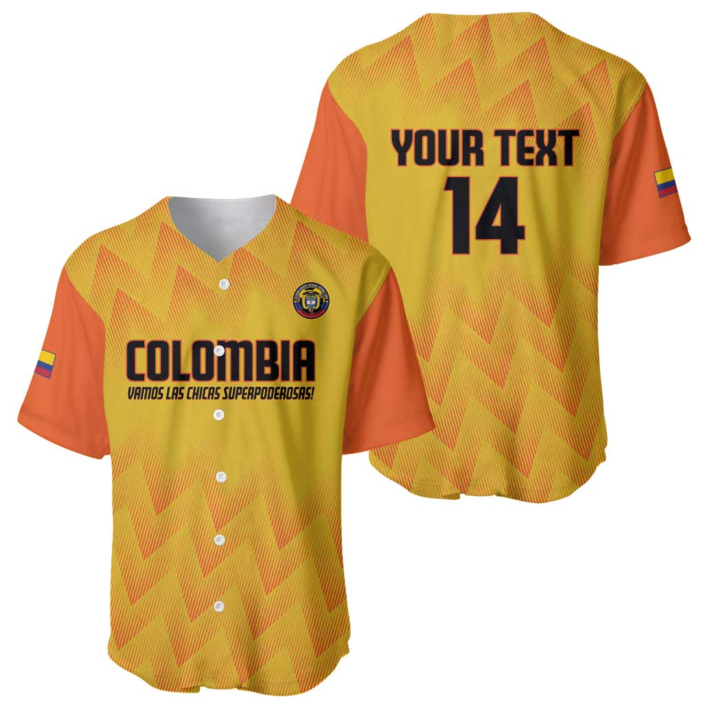 Custom Colombia Football Baseball Jersey 2025 Las Chicas Superpoderosas - Yellow Version - Wonder Print Shop