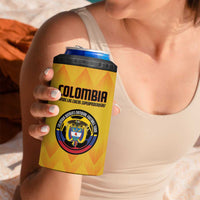 Custom Colombia Football 4 in 1 Can Cooler Tumbler 2025 Las Chicas Superpoderosas - Yellow Version - Wonder Print Shop