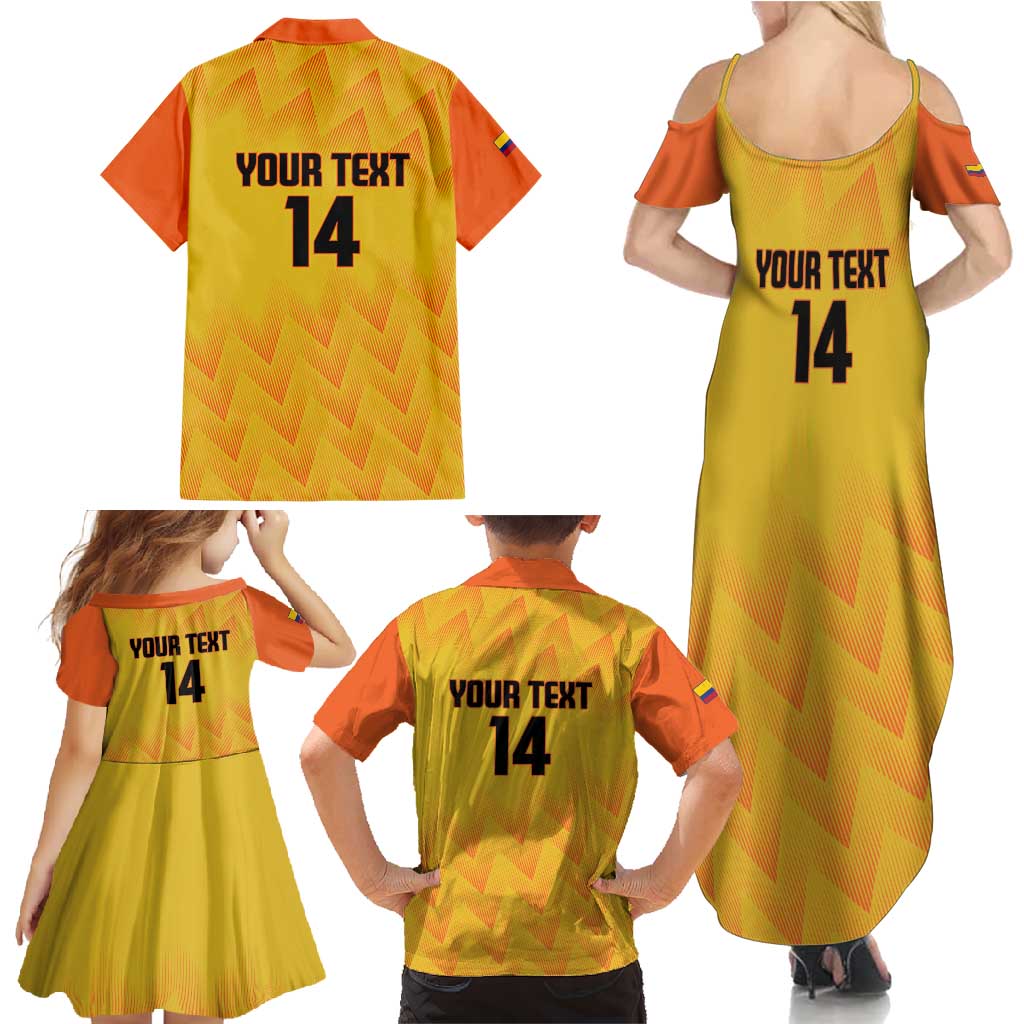 Custom Colombia Football Family Matching Summer Maxi Dress and Hawaiian Shirt 2025 Las Chicas Superpoderosas - Yellow Version - Wonder Print Shop