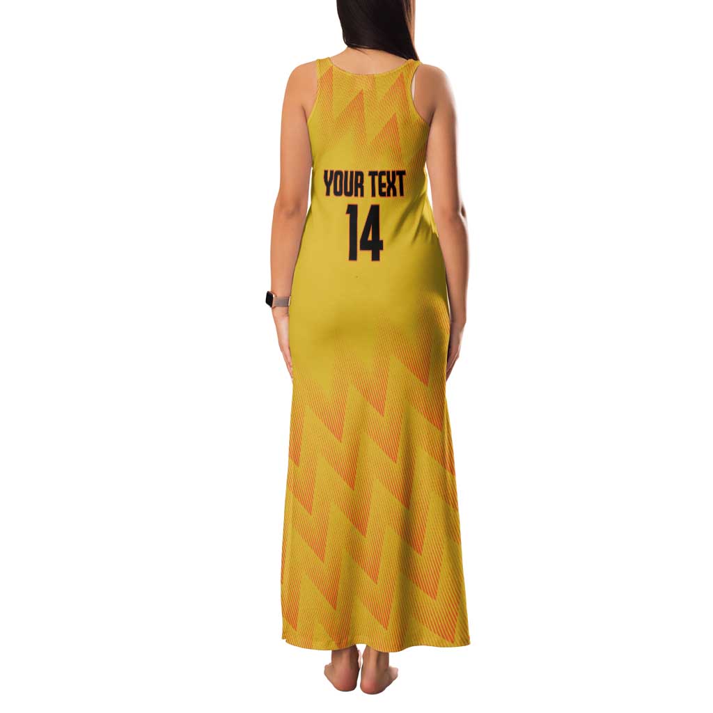 Custom Colombia Football Family Matching Tank Maxi Dress and Hawaiian Shirt 2025 Las Chicas Superpoderosas - Yellow Version - Wonder Print Shop