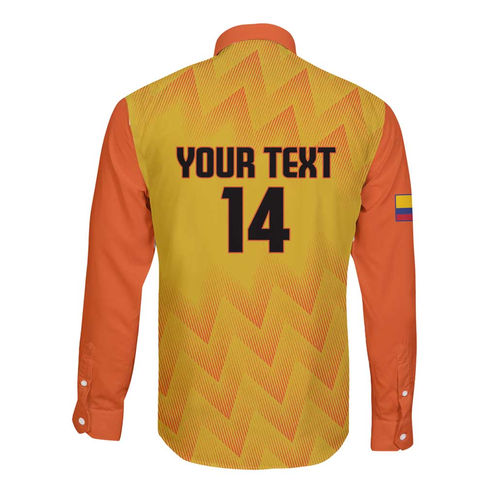 Custom Colombia Football Long Sleeve Button Shirt 2025 Las Chicas Superpoderosas - Yellow Version - Wonder Print Shop