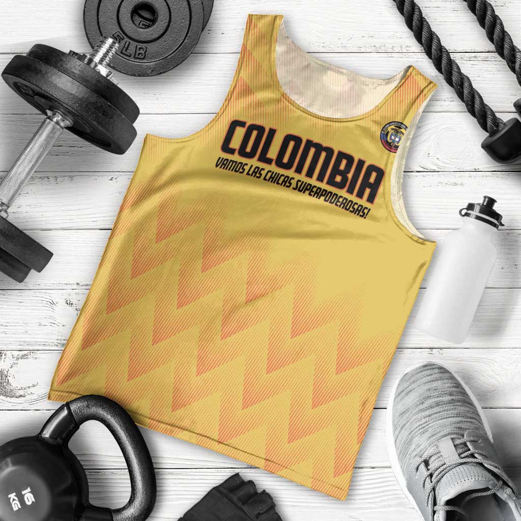 Custom Colombia Football Men Tank Top 2025 Las Chicas Superpoderosas - Yellow Version - Wonder Print Shop