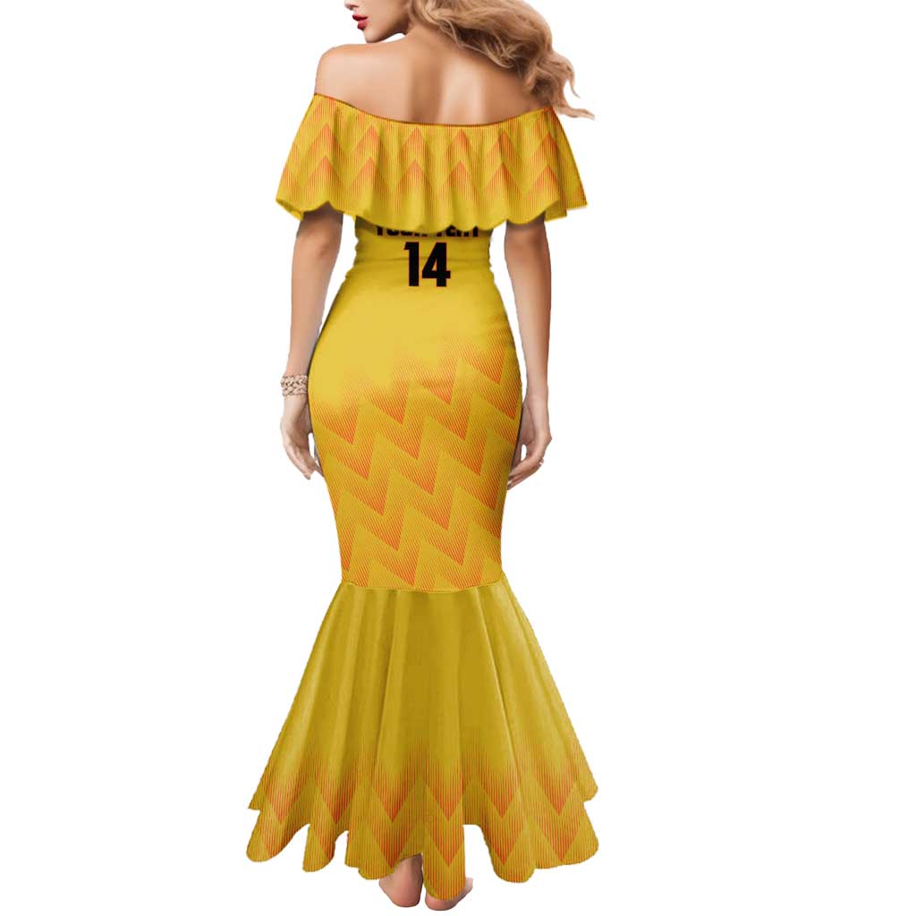Custom Colombia Football Mermaid Dress 2025 Las Chicas Superpoderosas - Yellow Version - Wonder Print Shop