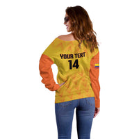 Custom Colombia Football Off Shoulder Sweater 2025 Las Chicas Superpoderosas - Yellow Version - Wonder Print Shop