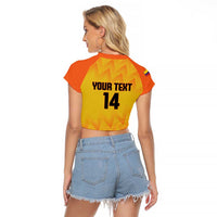 Custom Colombia Football Raglan Cropped T Shirt 2025 Las Chicas Superpoderosas - Yellow Version - Wonder Print Shop
