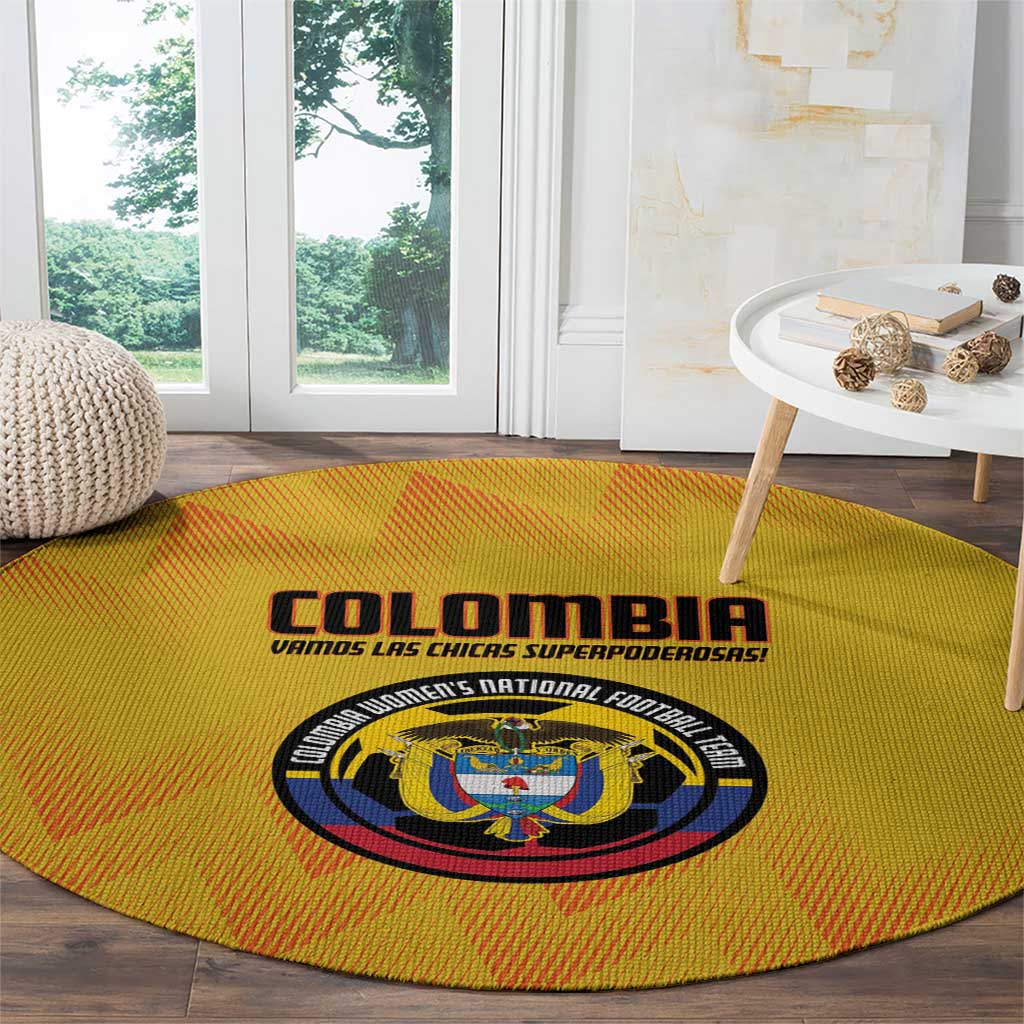 Colombia Football Round Carpet 2025 Las Chicas Superpoderosas - Yellow Version