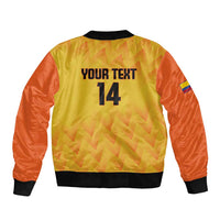 Custom Colombia Football Sleeve Zip Bomber Jacket 2025 Las Chicas Superpoderosas - Yellow Version - Wonder Print Shop