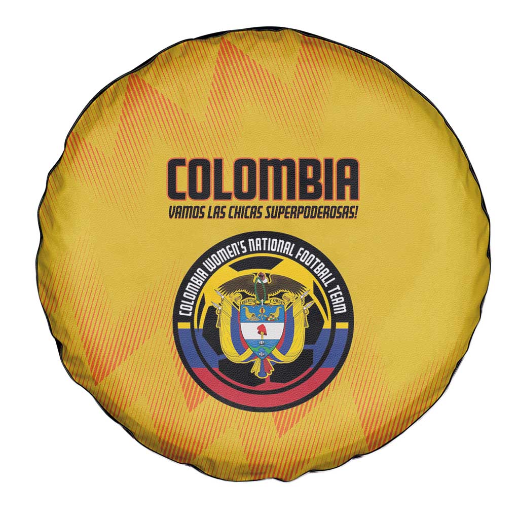 Colombia Football Spare Tire Cover 2025 Las Chicas Superpoderosas - Yellow Version - Wonder Print Shop