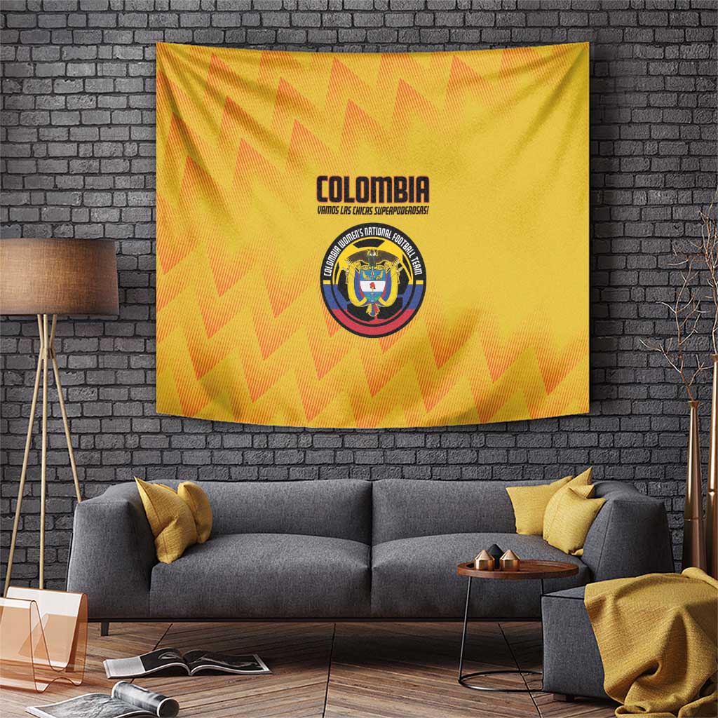 Colombia Football Tapestry 2025 Las Chicas Superpoderosas - Yellow Version - Wonder Print Shop