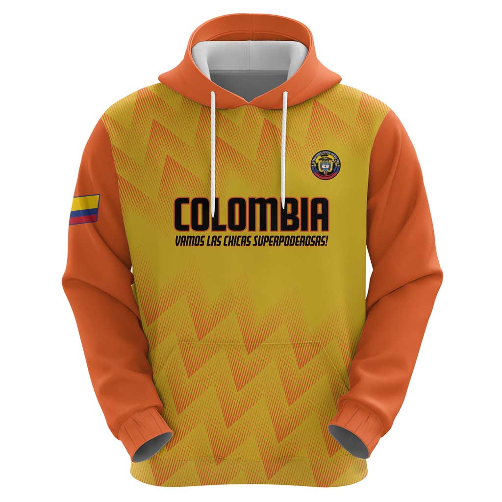 Custom Colombia Football Zip Hoodie 2025 Las Chicas Superpoderosas - Yellow Version - Wonder Print Shop
