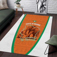 Ivory Coast Football Area Rug 2026 Cote d'Ivoire Les Elephants Orange Version - Wonder Print Shop