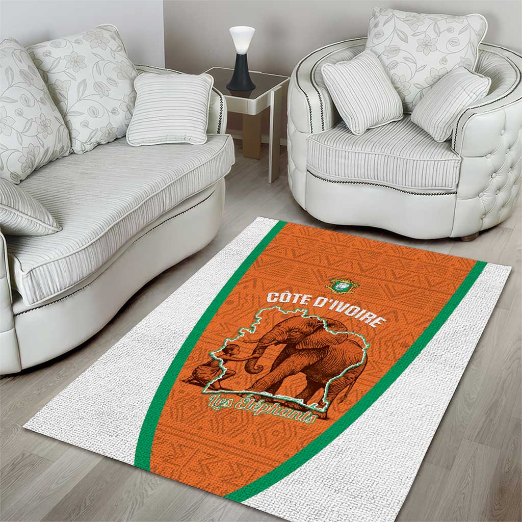 Ivory Coast Football Area Rug 2026 Cote d'Ivoire Les Elephants Orange Version - Wonder Print Shop